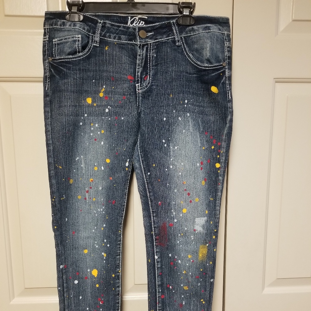 Klip Paint Splatter Print Skinny Jeans